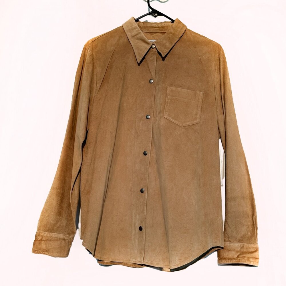 City DKNY Suede Shirt Jacket